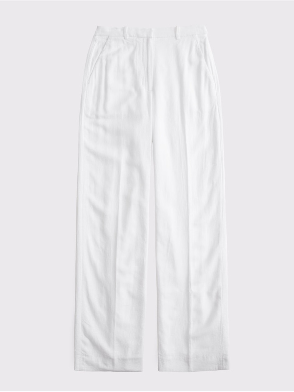 Abercrombie & Fitch White Linen Blend Trousers